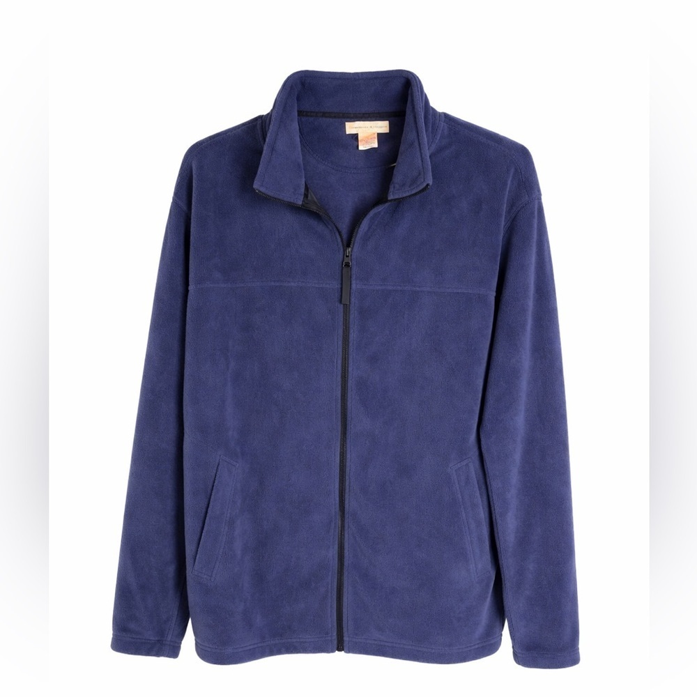 Preswick & Moore Full Zip Fleece Jacket Deep Navy Men’s Cozy Layer Size Medium